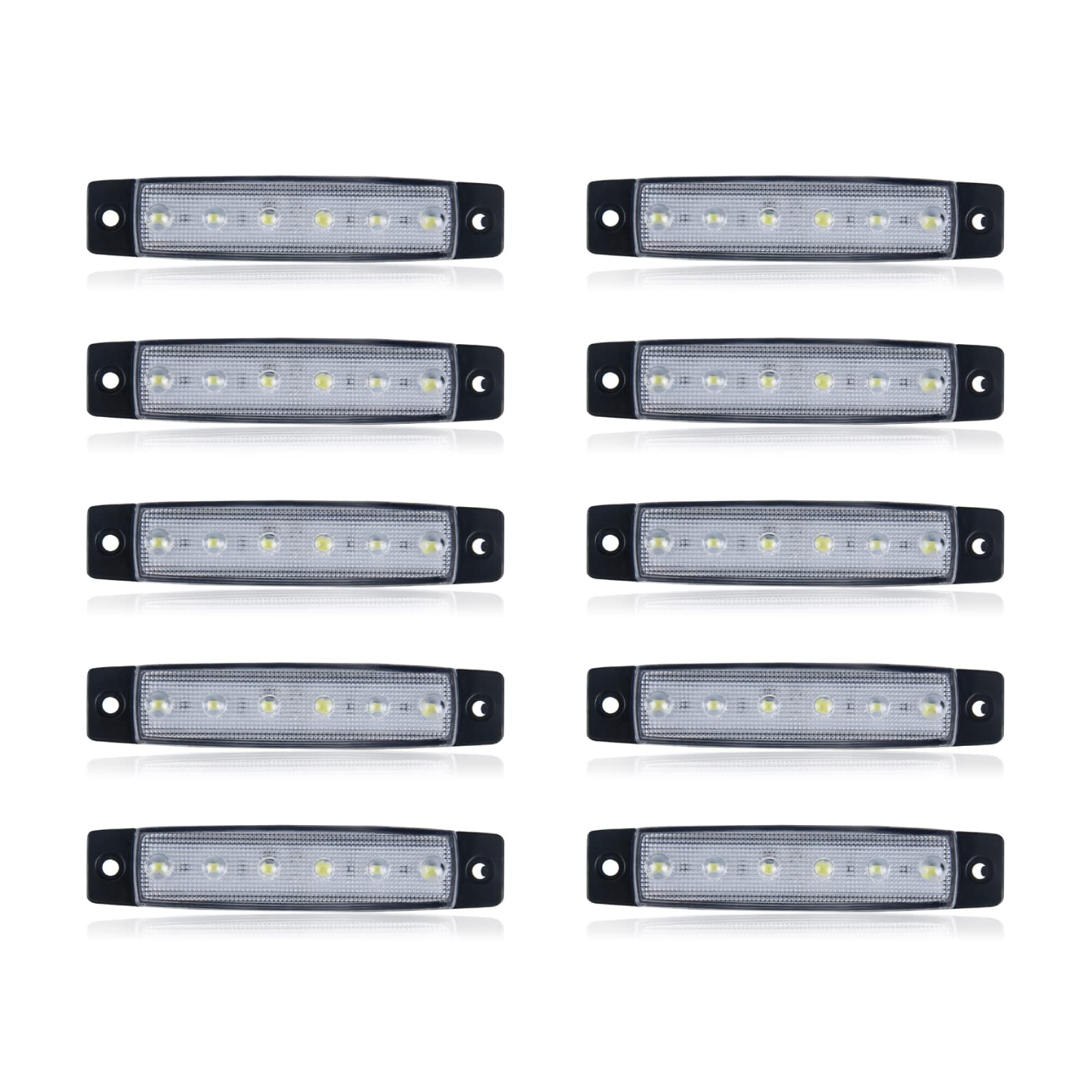 

Archnote Side Markers, LED 24V, 6 Row Marker Lamp, Track Down Light, Lamp, Lighting, Set of 10, White, White белый