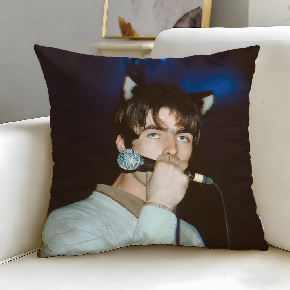 Popular Singer Liam Gallagher Cushion Cover Soft EasyWash Pillow Case Versatile for Couch Bed Travel and Office
