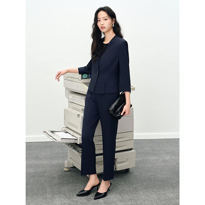 JUZUI Temperament Workplace Commuting Nine Quarter Sleeve Suit Jacket Women's Summer New Style