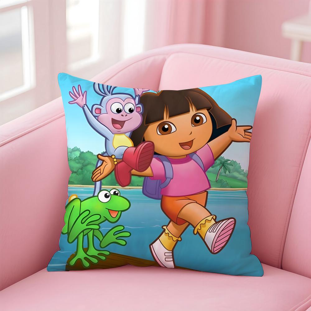 Anime Cute D-Dora the E-Explorer Cushion Cover Comfortable Reversible Pillow Cover Ideal for Car Sofa Bedroom & Beyond