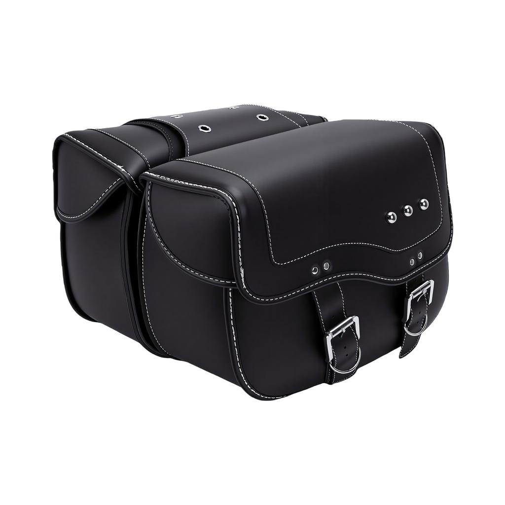 30L Motorcycle Saddlebags Replacement for V star PU Leather Motorcycle Side Luggage Bags