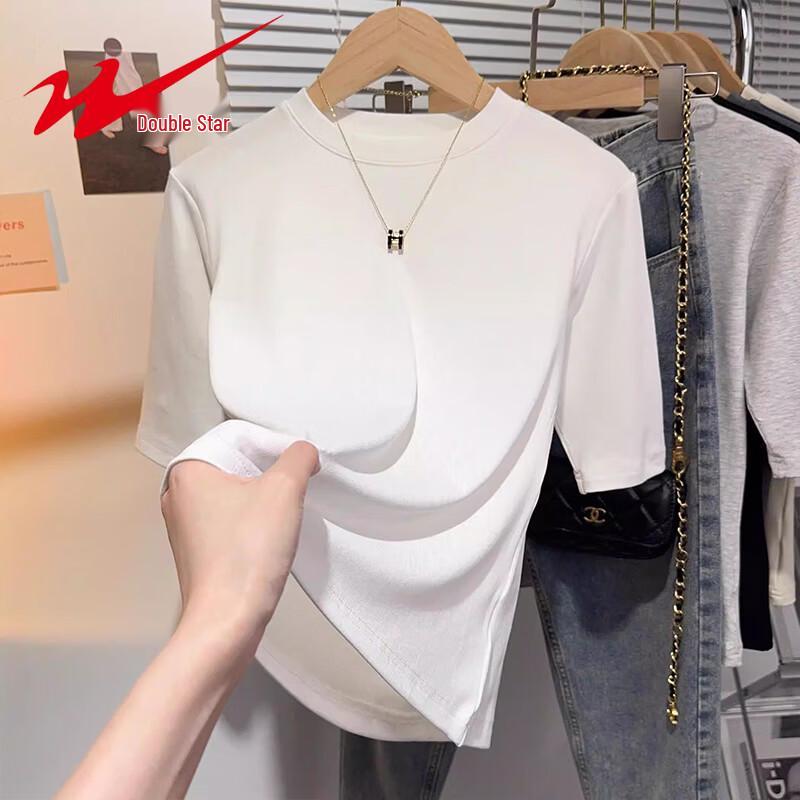 Женский ребристый топ с коротким рукавом Shuangxing 2XL