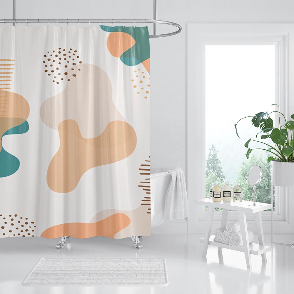 Pop Art Geometric Shower Curtain Fashion Classicl Abstract Colourful Bathroom Curtains Waterproof Fabric Decor Sets With Hooks