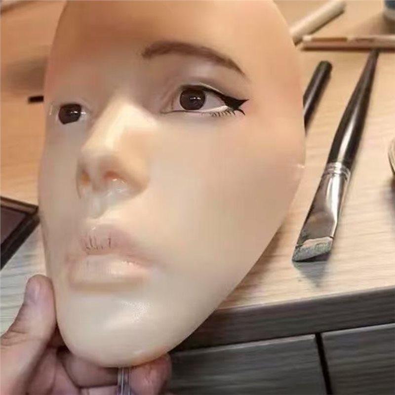 Practice Board For Eye Makeup, For Eyeliner& For Eyeshadow Simulation- Silicone Makeup Mannequin Face