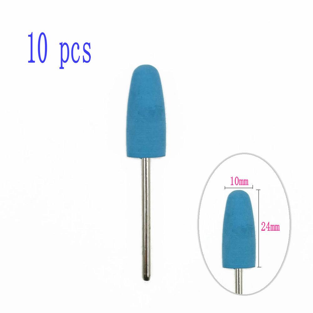 6pcs/10pcs Silicone Rubber Dental Polishing Polisher Grinders Nail Drill Bits for Electric Manicure 2.35mm Shank