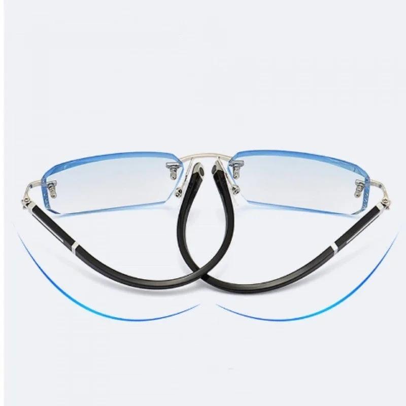 Male and Female Frameless High-definition Blue Lightweight Blocking Reading Eyeglasses for Presbyopia Fatigue-resistant Clear Glasses
