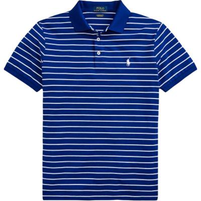 Polo Ss24 Weiß Gestreift Kleines Pony Bestickt Poloshirt Herren Poloshirts Blau 710795256-004