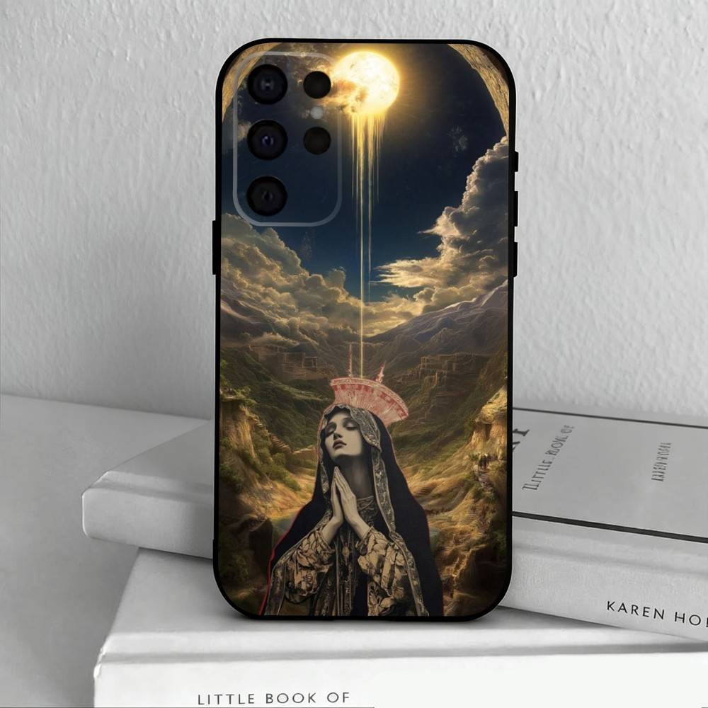 Virgin De Guadalupe Phone Case For Samsung S25,24,23,22,30,21,10,9,Ultra,Plus,Lite,FE,4,5 G Soft Black Case