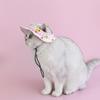 Sombreros tipo cubo para perros con agujeros para las orejas, diseño a cuadros, ala redonda, protección UV, con correa ajustable para perros pequeños, medianos y gatos.