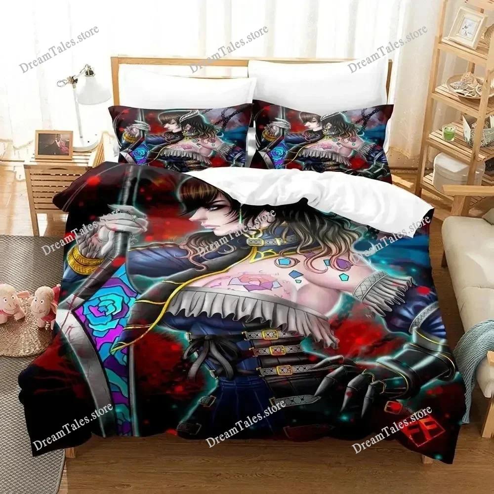 Game BLOODSTAINED RITUAL OF THE NIGHT Bedding Set Boys Girls Twin Queen Size Duvet Cover Pillowcase Bed Kids Adult Home Textile3