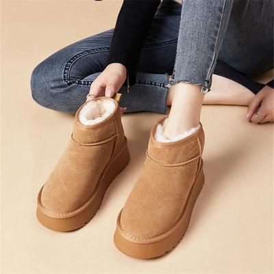 Bequeme Schneestiefel mit dicker Sohle für Damen, neu für den Winter, vielseitig, niedrig geschnitten, dickes Samtfutter, rutschfest und abriebfest, Studenten-Schneestiefel für Damen