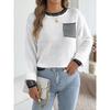 Women S Long Sleeve Striped Pocket Casual Sweater