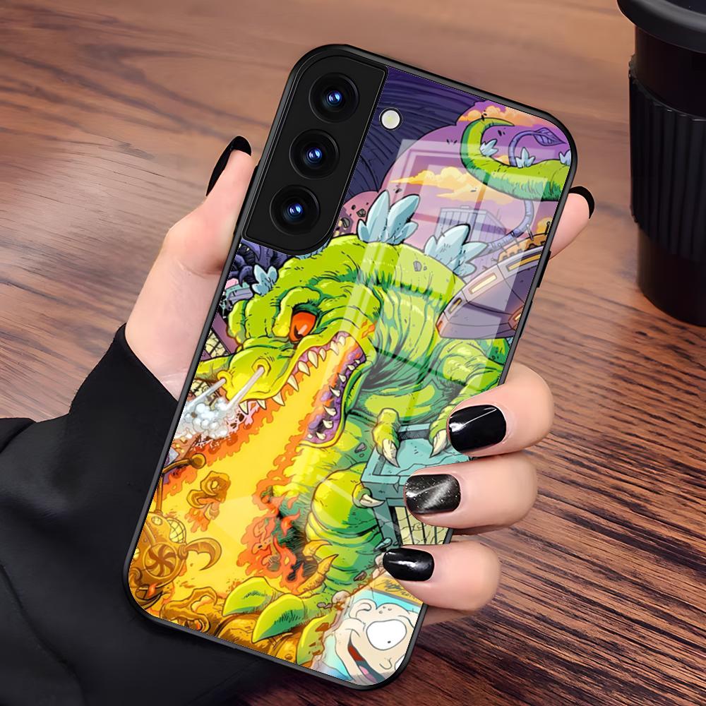 Movie R-Rugrats Cartoon R-ReptarS Phone Case For Samsung S25 S24 FE S23 S22 S21 Plus S20 Ultra Note20Ultra Black Glass Cover