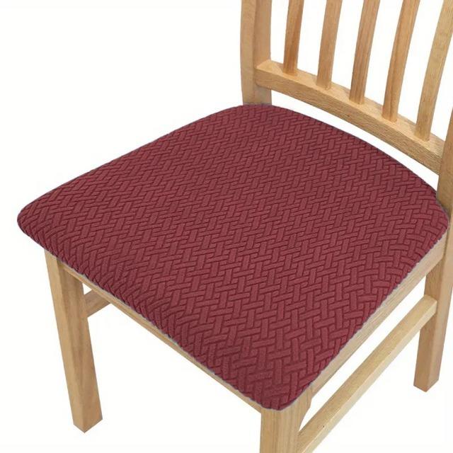 Jacquard Chair Cover Dining Room Plain Stretch Chair Seat Slipcover Removable Spandex Seat Cushion Cover Kitchen Restaurant Home