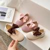 Girls' Sandals Summer New Knitted Mesh Breathable Princess Shoes Butterfly Bow Baotou Hollow Soft Bottom Single Shoe
