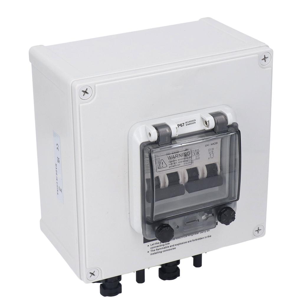 PV Combiner Box IP67 Waterproof Solar Combiner Box with 2 Pcs 2P 40A DC Circuit Breaker