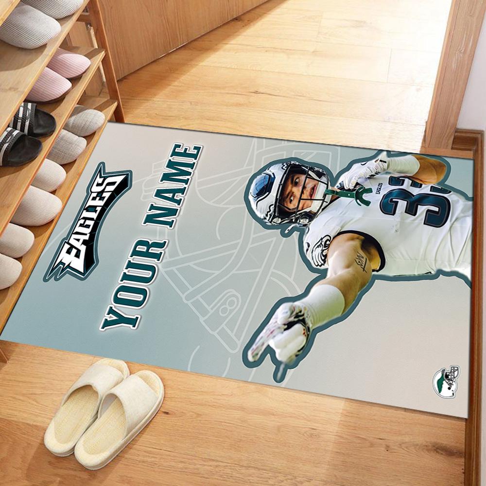 Philadelphia Eagles Customize Text Carpet Perfect For Outdoor Dormitory Dining Room Balcony Antislip Rug Anime Office Decor Best For Christmas