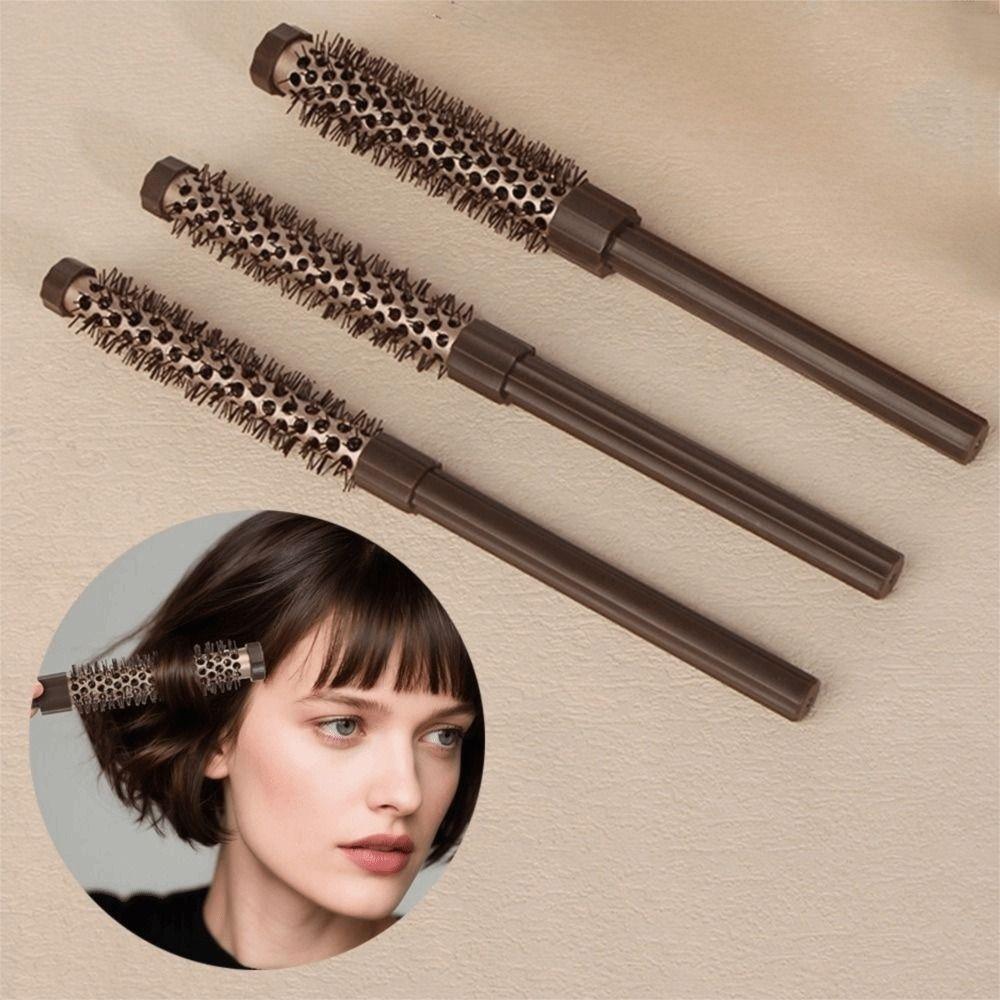 3Pcs Temperature Resistance Barrel Hair Curling Brush Aluminum Tube Round Hair Brush  Home Use