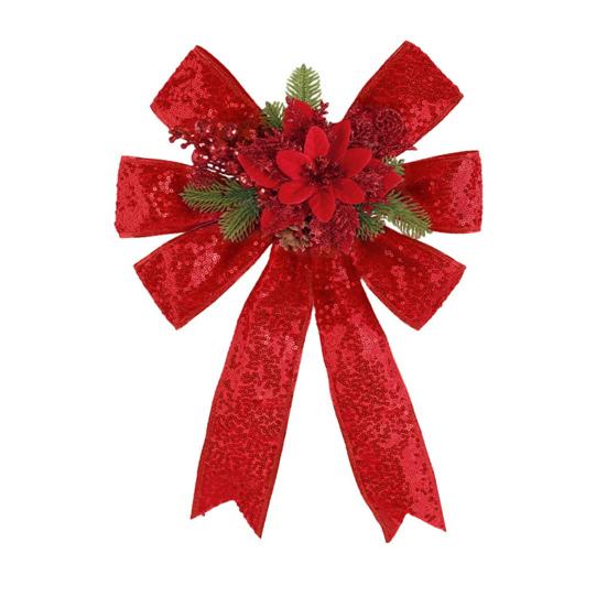 Christmas Tree Pendant Bow Large Champagne Christmas Wreath Bow Stunning Gift Bow Knot Wedding Mother Day Decoration