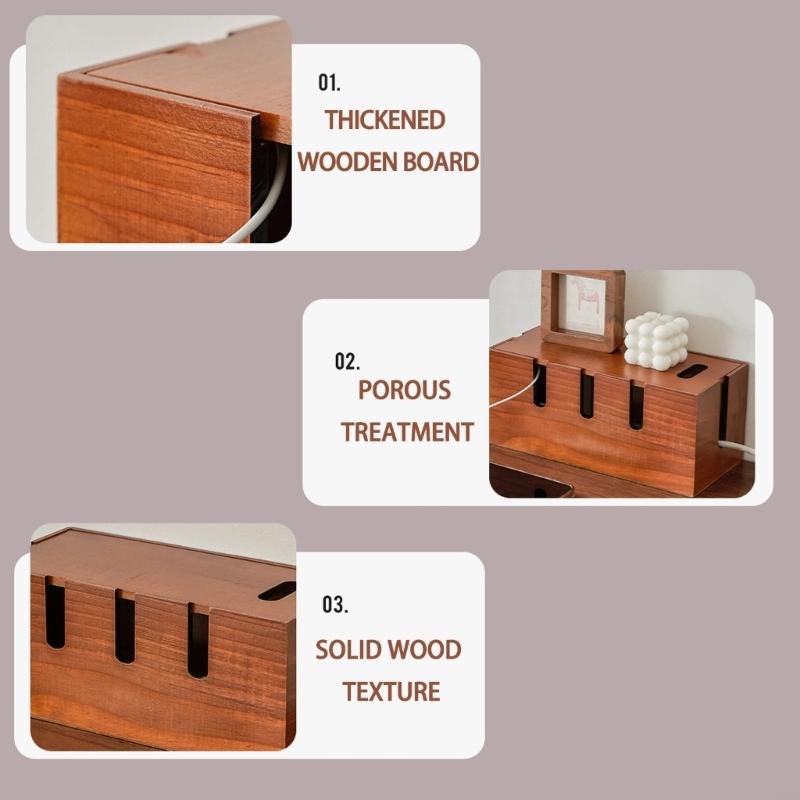 Elegant Wooden Wire concealing Box Designed To Cover Disordered Cables While Improving Appearance In Any Space B03E