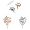 Flower Brooch Pin With Rhinestones For Women Elegant Jewelry Accessory