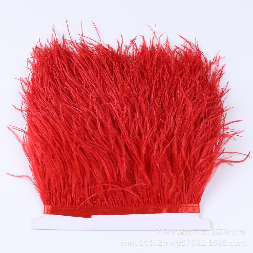 8-10Cm Ostrich Trim Khaki Feather Ribbon Fringe For Sewing High Quality Plumas Crafts Costumes Party Decoration