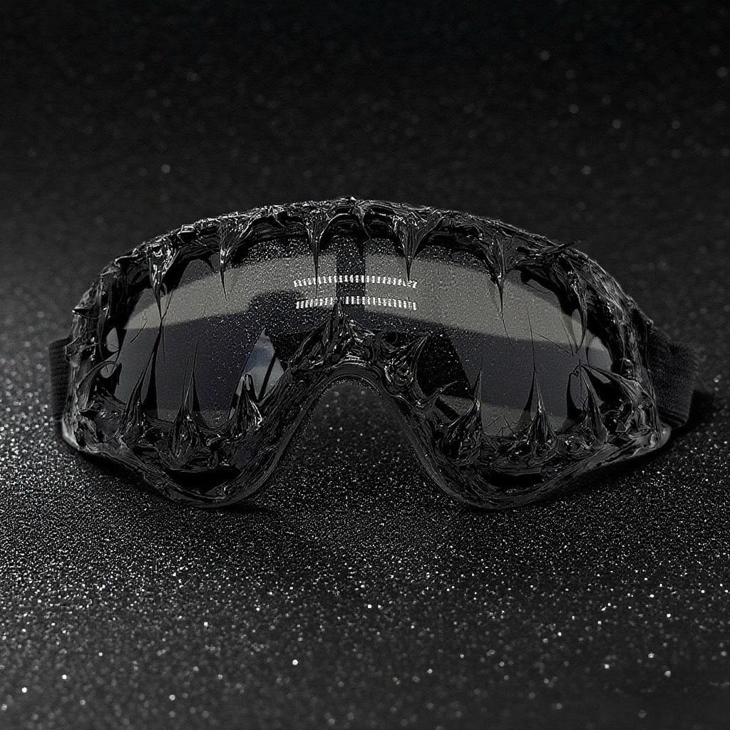 Lunettes de soleil avant-gardistes style punk faites à la main avec pointes et colle dégoulinante, lunettes cool pour fête, hommes, femmes, coupe-vent, équitation, lunettes de soleil techwear