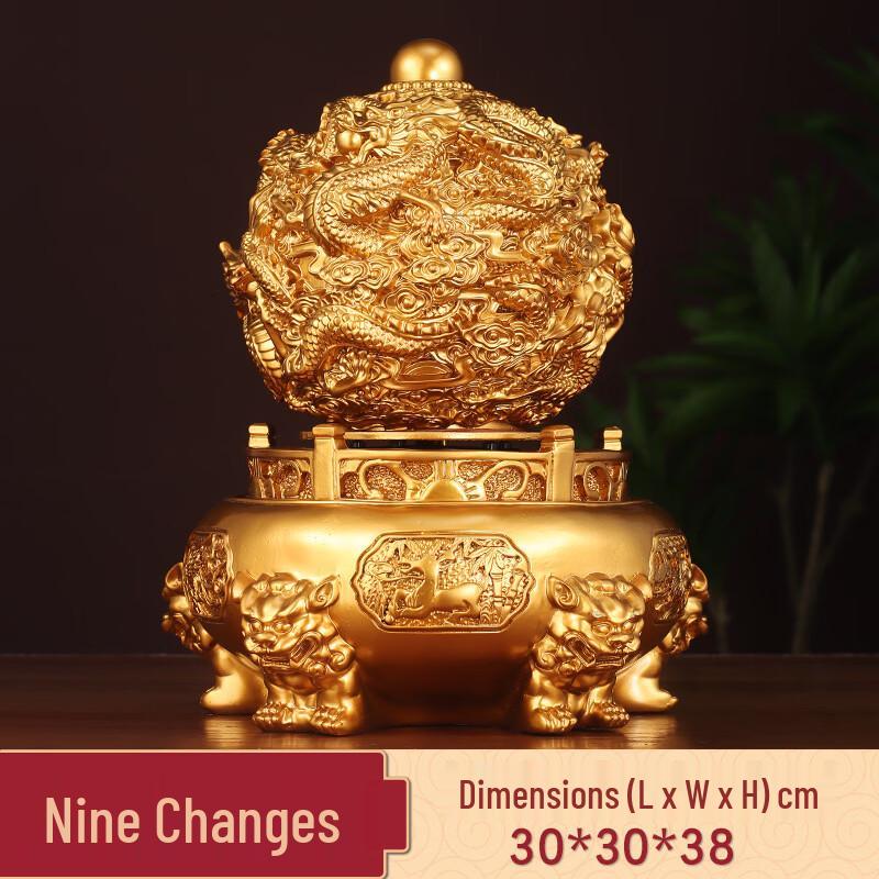 Nine Dragon Qiankun Tripod Office Decoration