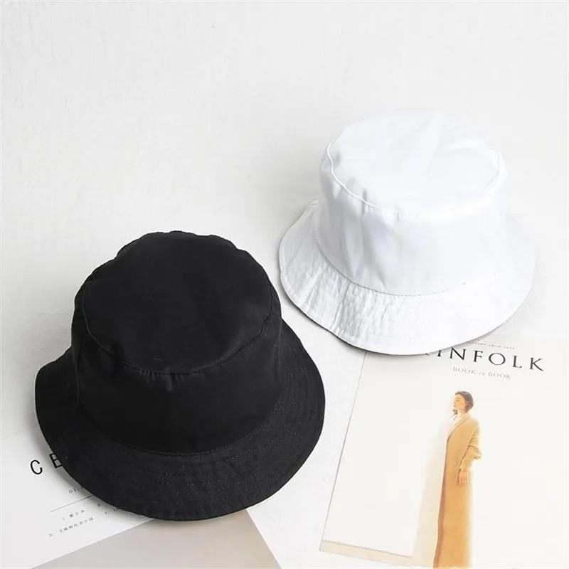 Spring and Summer Cotton Solid Double Sided Bucket Hat Fisherman Outdoor Travel Hat Sun Cap for Men and Women 282
