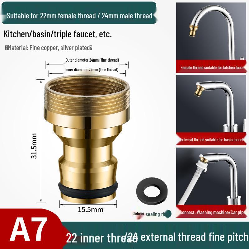 4/6-Minute Faucet Adapter & Spout Converter for Washing Machine Hose
