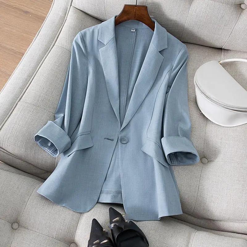 

Slim Fit Korean Style Women s Short Sleeve Suit Jacket Summer Elegant Personality Miniature Western Wear Top XXXXL білий