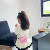 Cute Little Girls Mini Shoulder Bag For Kids Coin Purse Small Handbags Lovely Patent Leather Peach Heart Crossbody Shoulder Bag