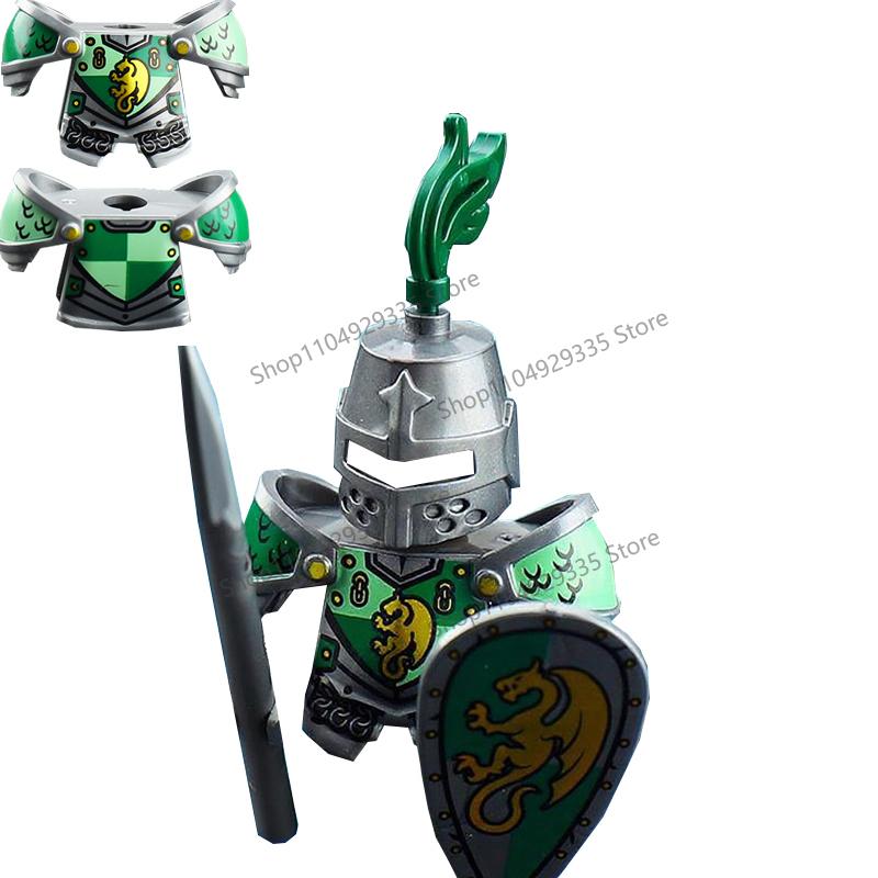 Medieval Military Soldiers Figures MOC Building Blocks Castle Black Eagle Wolf Octopus Griffin Ancient Knight Waffen Bricks Toys