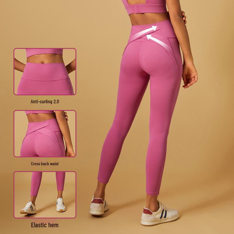 High Waist Nude Feeling Butt-Lifting Yoga Pants for Women - Elastic Tummy Control for Running, Pilates, and Fitness Activities