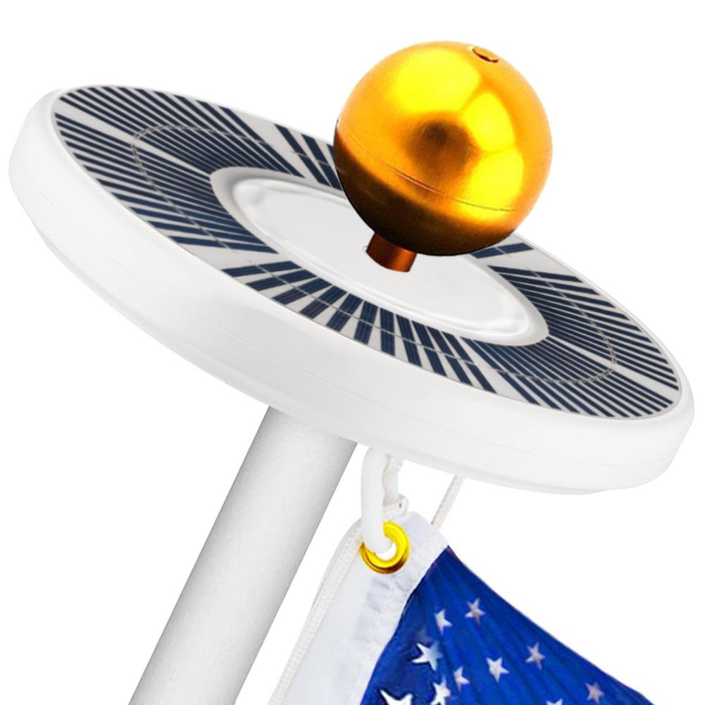128 LED Solar Flagpole and Camping Light - Upgraded Model for Flags and Tents New 128LED Flagpole Light White Shell