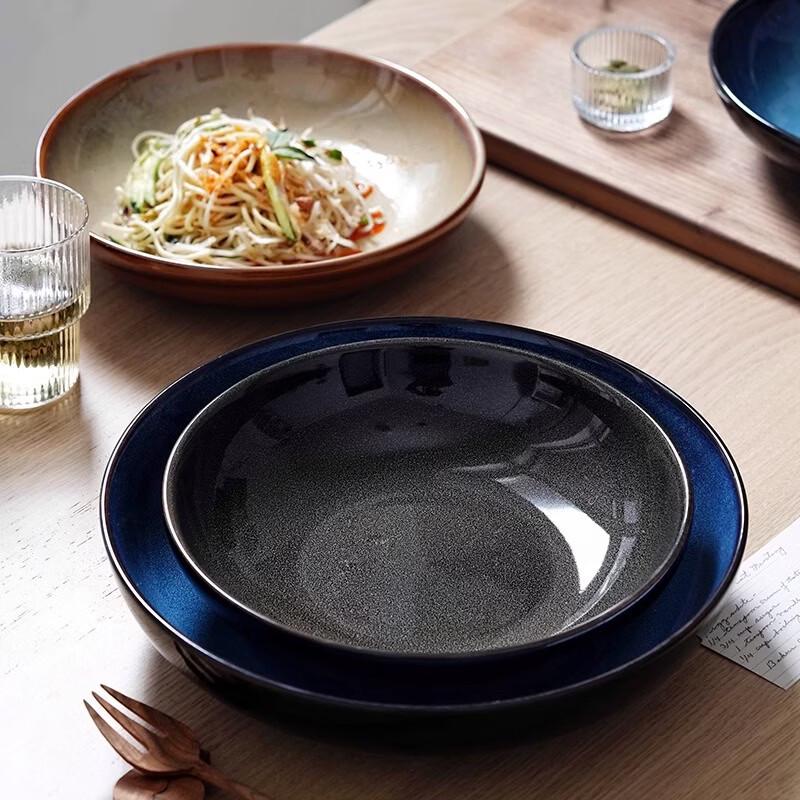 Japanese Style Kiln Glaze Ceramic Salad Bowl