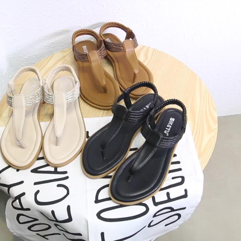 Fashion European And American Summer Sandals Comfortable Breathable And Fashionable Commuting Casual Flat Shoes One-Liner Elastic Band