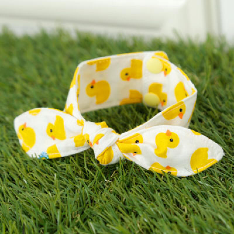 Ленточный шарф для собаки - Желтая резиновая уточка M - 25cm