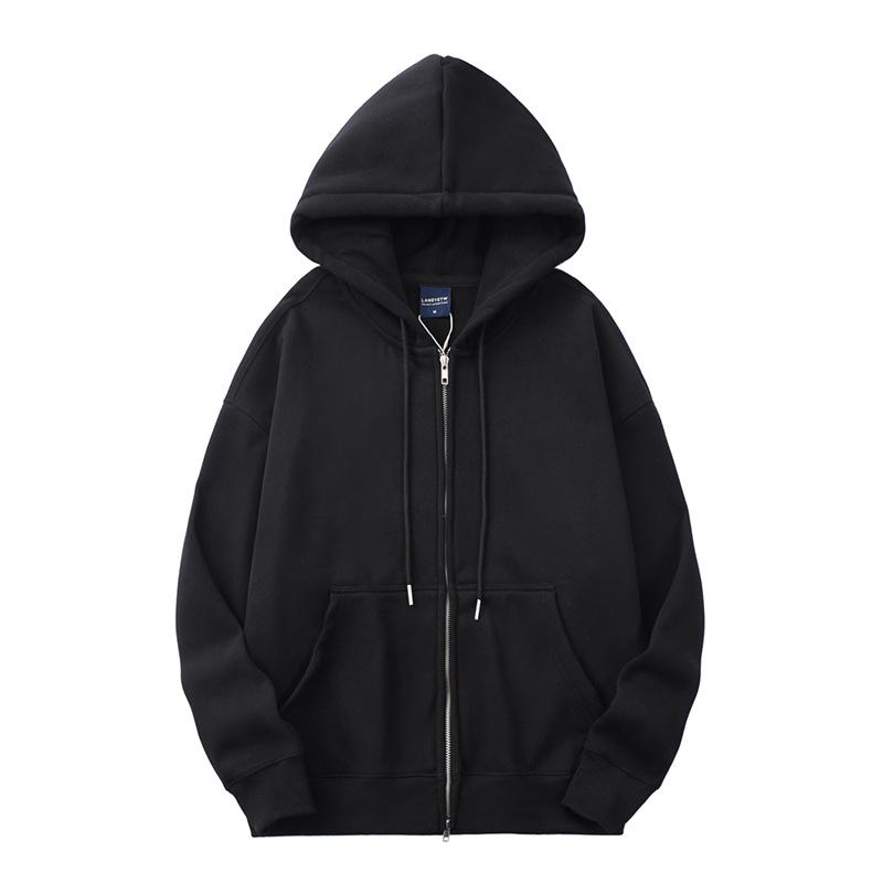 

Мужская американская куртка из тяжелого бархата - на флисовой подкладке, плотная, теплая, на молнии, толстовка с капюшоном для осени/зимы 3XL чёрный