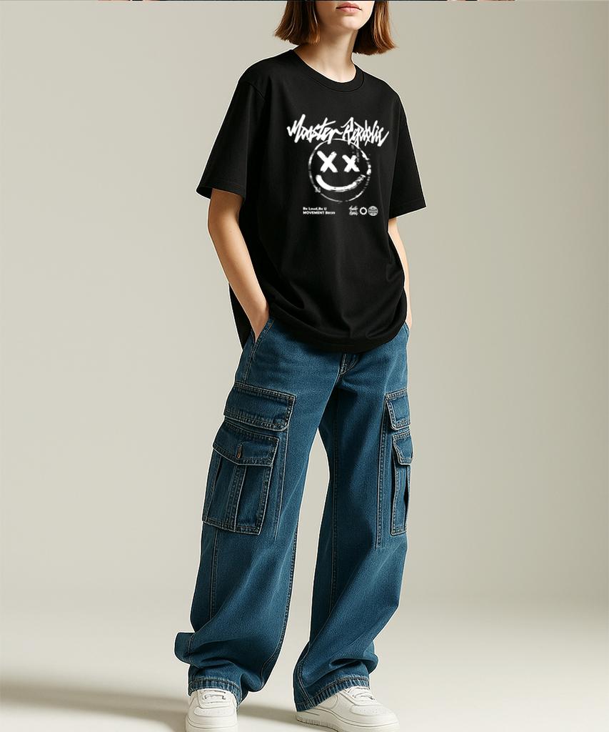 MONSTER REPUBLIC Smile White T-Shirt Black_B8139