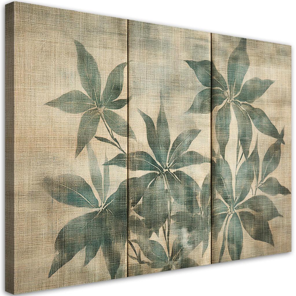 Canvas Print, Grey Leaves