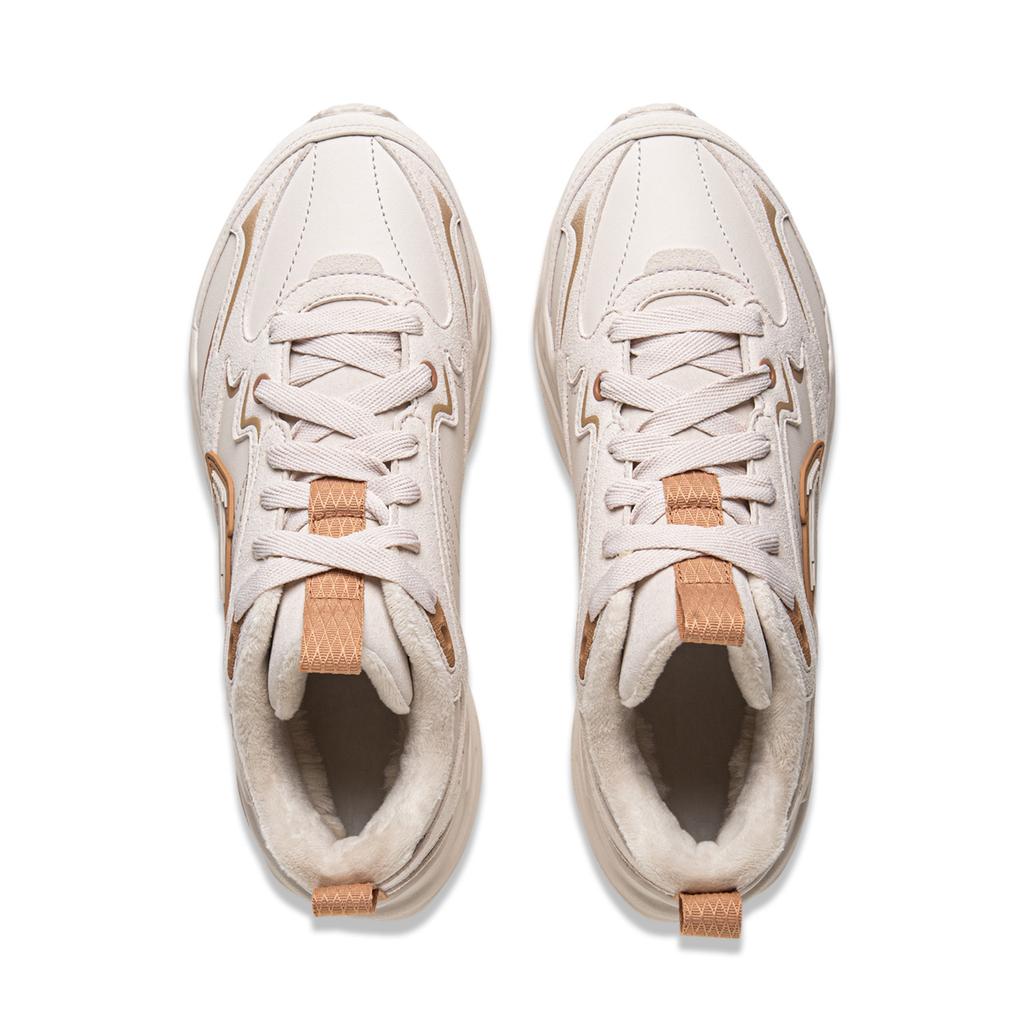 Li Ning LN DEFENDER Cushioning Slip Resistant Abrasion Resistant Height Increasing Rebound Mid top Casual Shoes Women's AGCV396-2