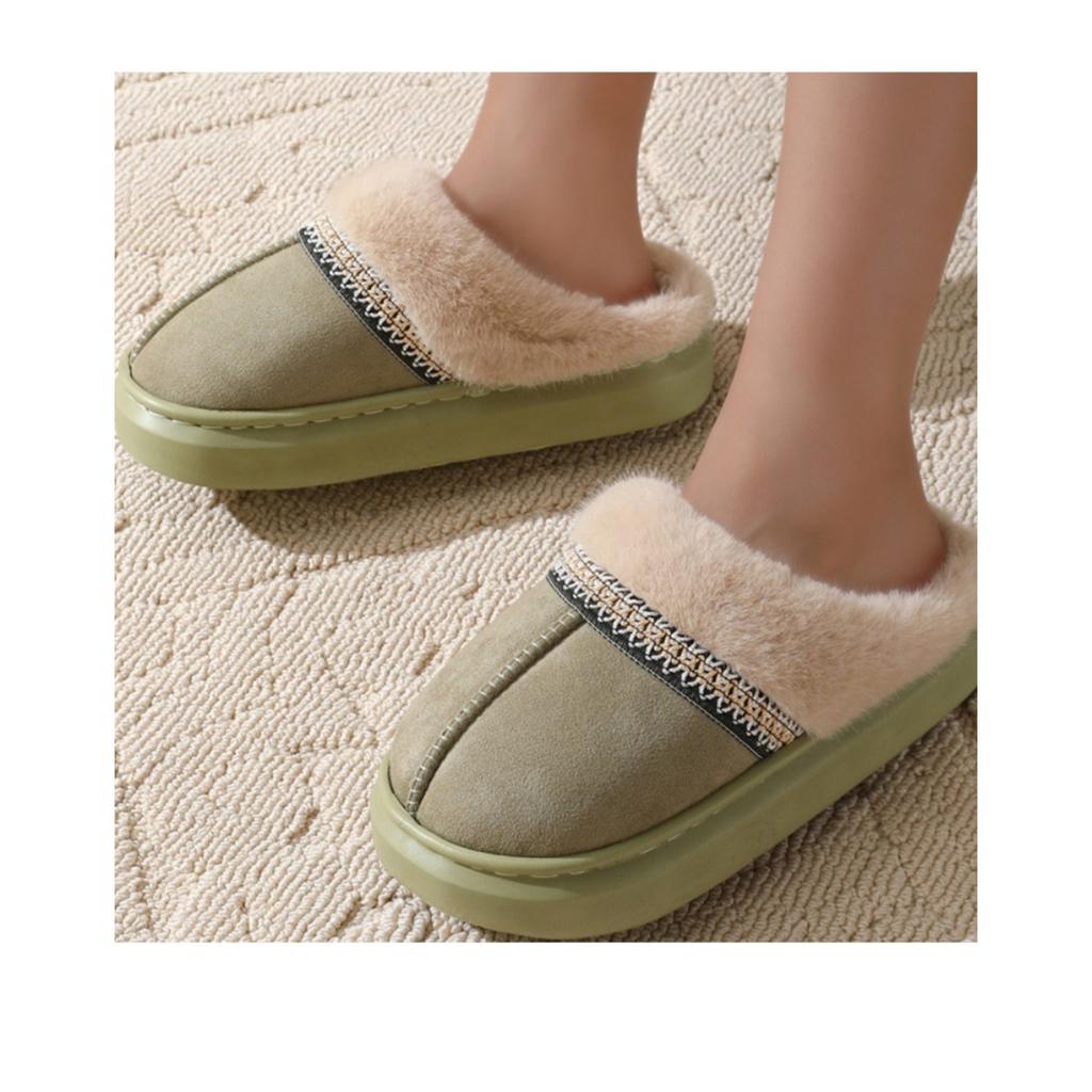 Plush Slippers for Autumn and Winter, Thick Soled Outdoor Cotton Slippers for Warmth At Home, Thickened Plush Thick Soled for Warmth
