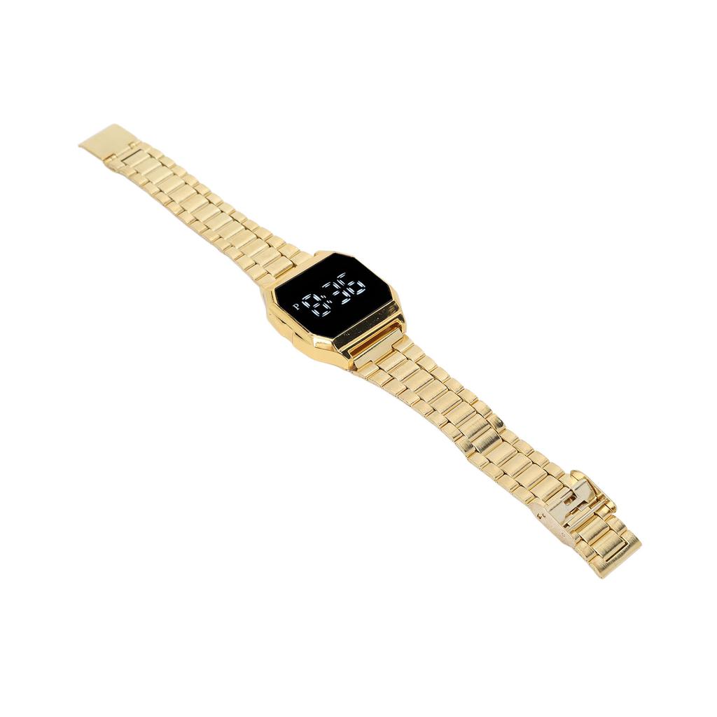 LED Watch for Student Tetragonum Digital Sports Watch with Folding Clasp Alarm Timing Night Light