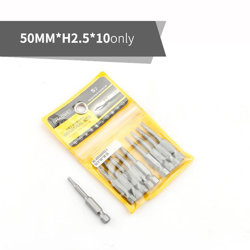 7/10 buc Set de biți de șurubelniță hexagonală 1/4 "codă hexagonală 50mm Biți de șurubelniță cu cap hexagonal pentru unealta electrică H2 H3 H4 H5 H6 H7 H8