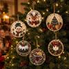 6Pcs Wooden Base DIY Christmas  Painting Kit  Art Xmas Hanging Decor  Holiday Party