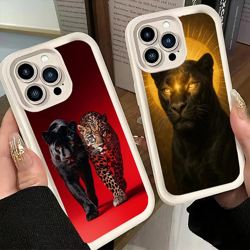 Phone Case for iPhone 17 Air 16E 15 16 Pro Max Black Panther Cool Animal Cover 14 Plus 13 12 Mini Soft Shell Silicone Fundas