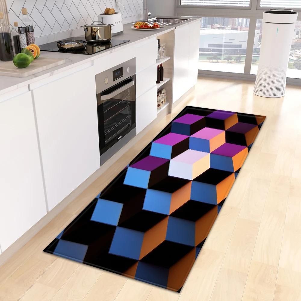 Creative Colorful Geometric Pattern Home Kitchen Floor Mat Door Front Decoration Floor Mat