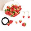 2Pcs Red 3D Strawberry Fruit Resin Charms Beads Pendant for DIY Earring Jewelry Accessories