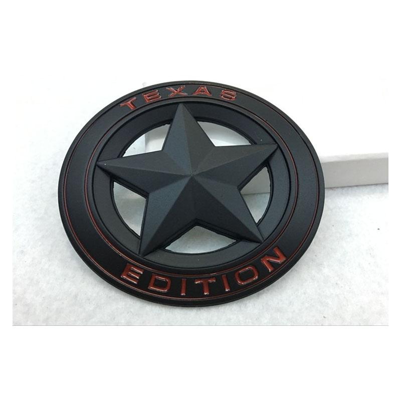 Stylové Kovové Černé Texas Edition Hvězda Vlajka Auto Znaky Odznaky Pro Jeep A Chevy